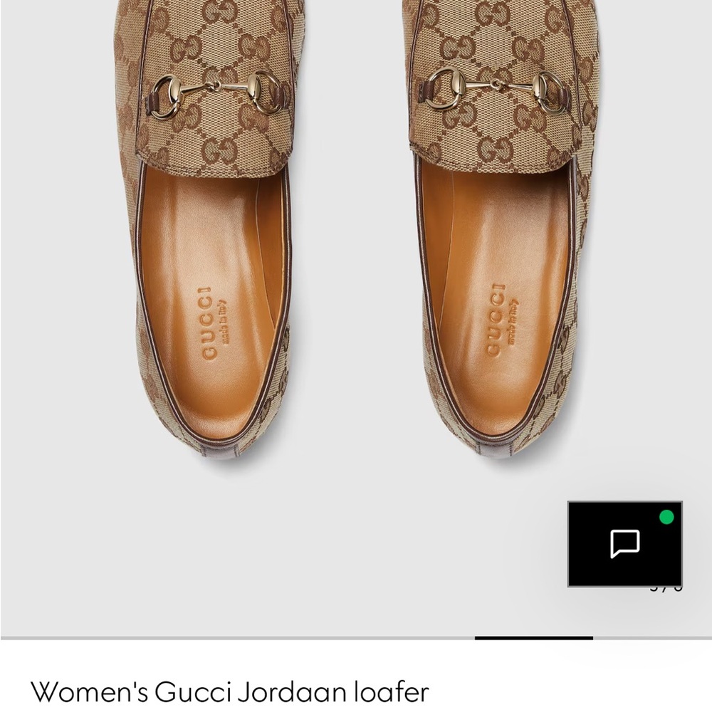 Gucci Beige and Brown Monogram Loafers - Picture 6 of 6
